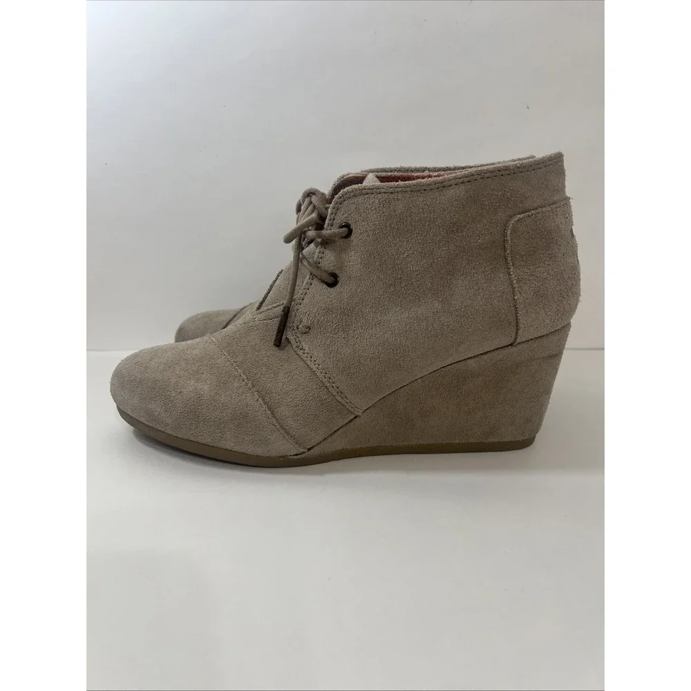 Toms Desert Wedge Womens Size 10 Tan Classic Walking Outdoor Suede Ankle Boots‎